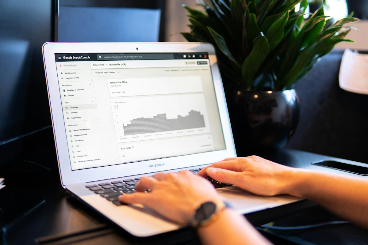Laptop showing a new business website
