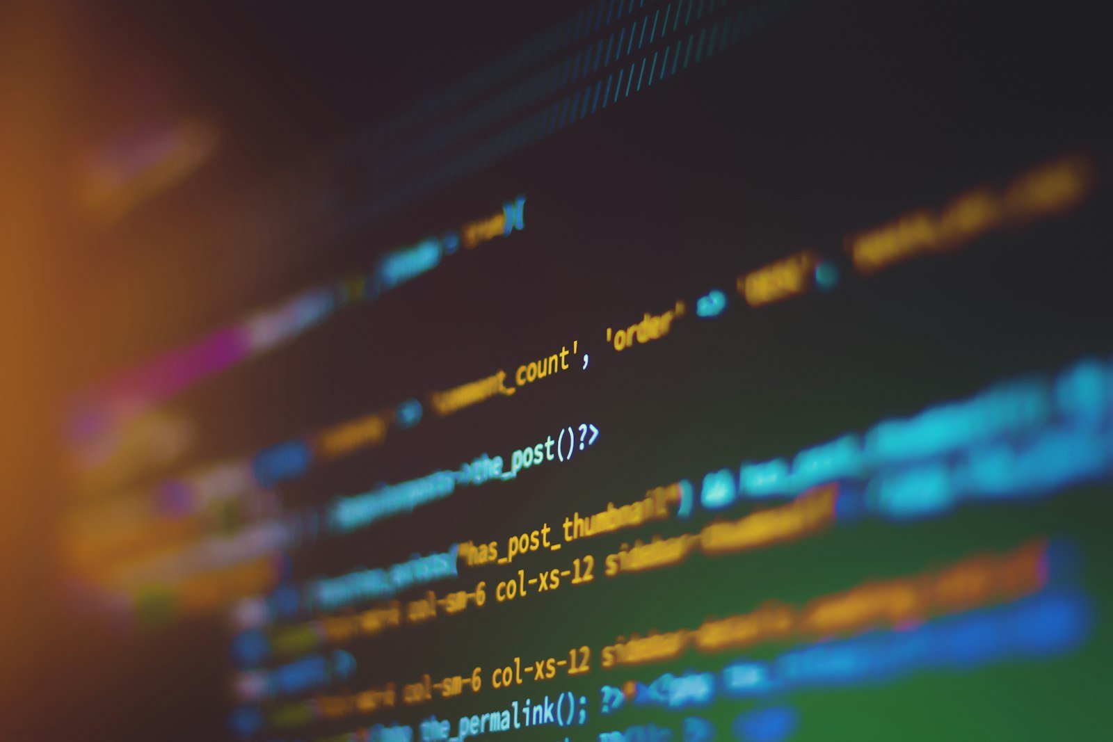 Source code on screen