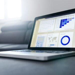 Monitoring dashboard on a laptop