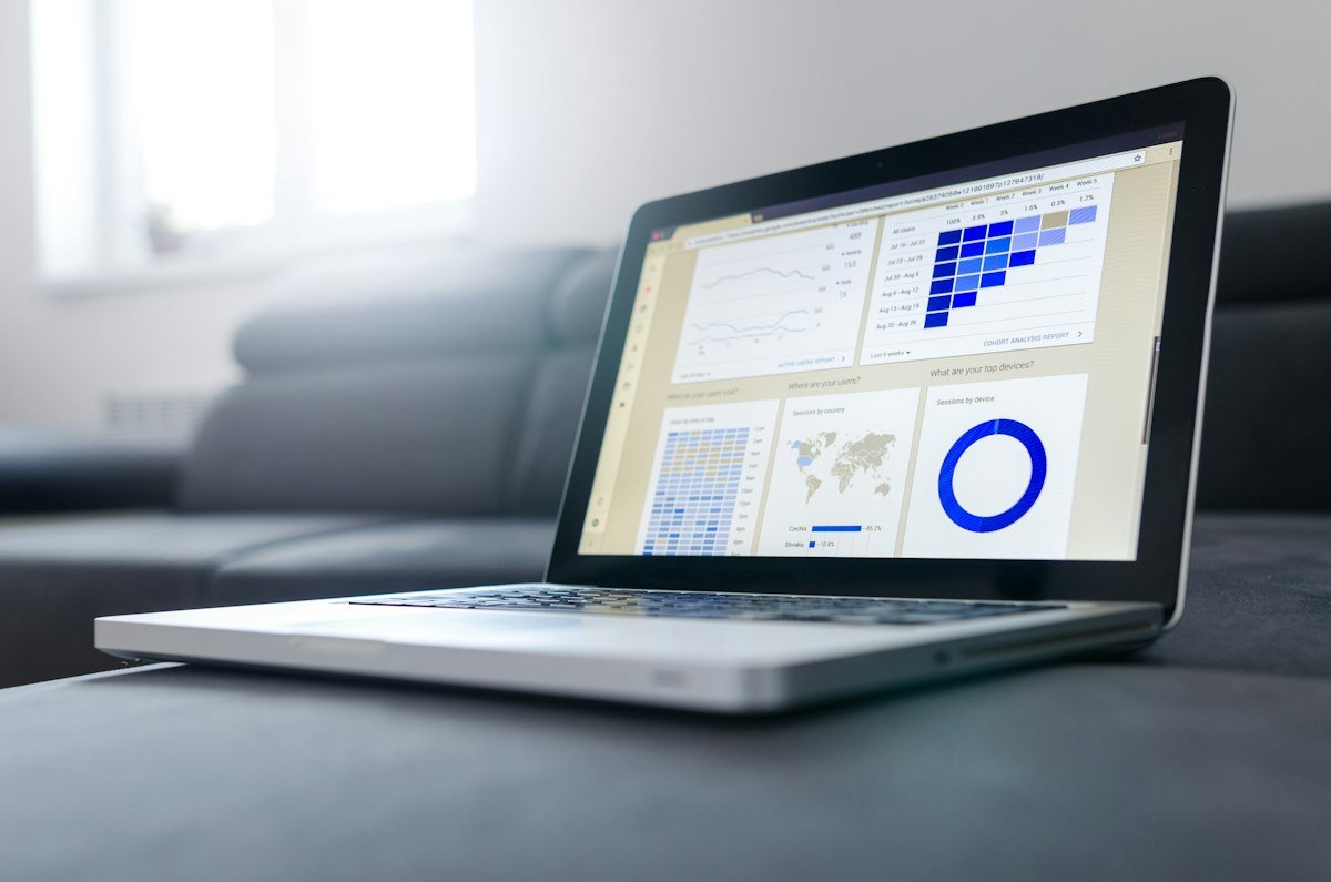 Monitoring dashboard on a laptop